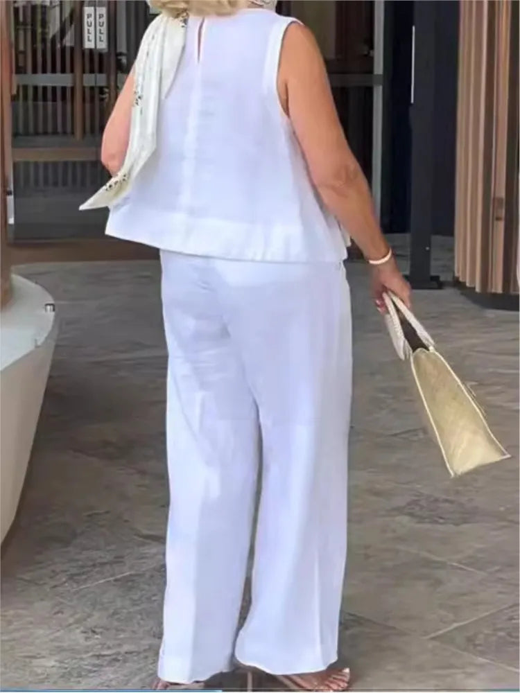 Conjunto de Algodón y Lino (S-3XL)