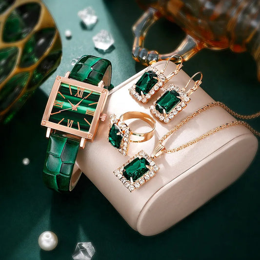 Elegant and Functional Square Watch (5 Piece Set)