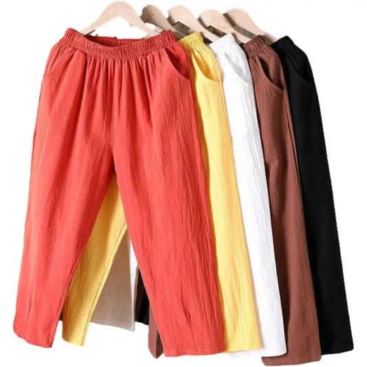 Casual Summer Cotton and Linen Harem Pants