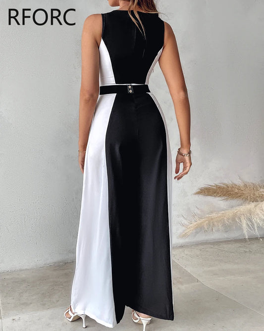 Mono Formal sin Mangas con Cuello en V