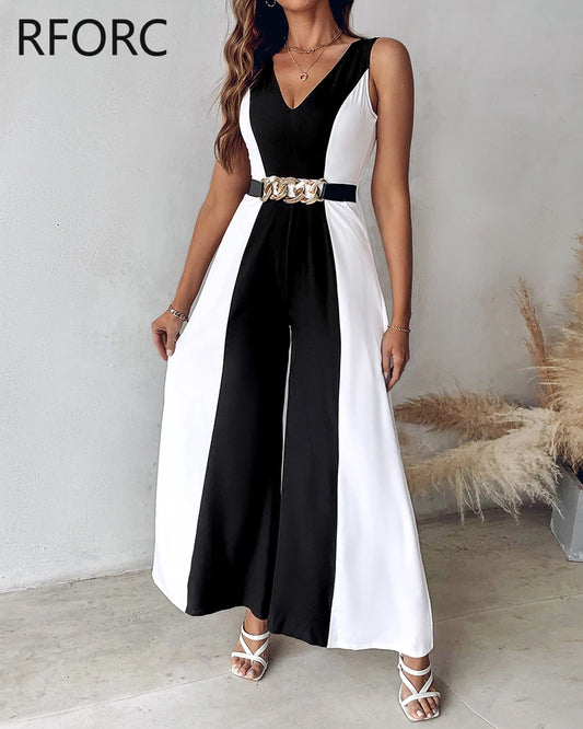 Mono Formal sin Mangas con Cuello en V