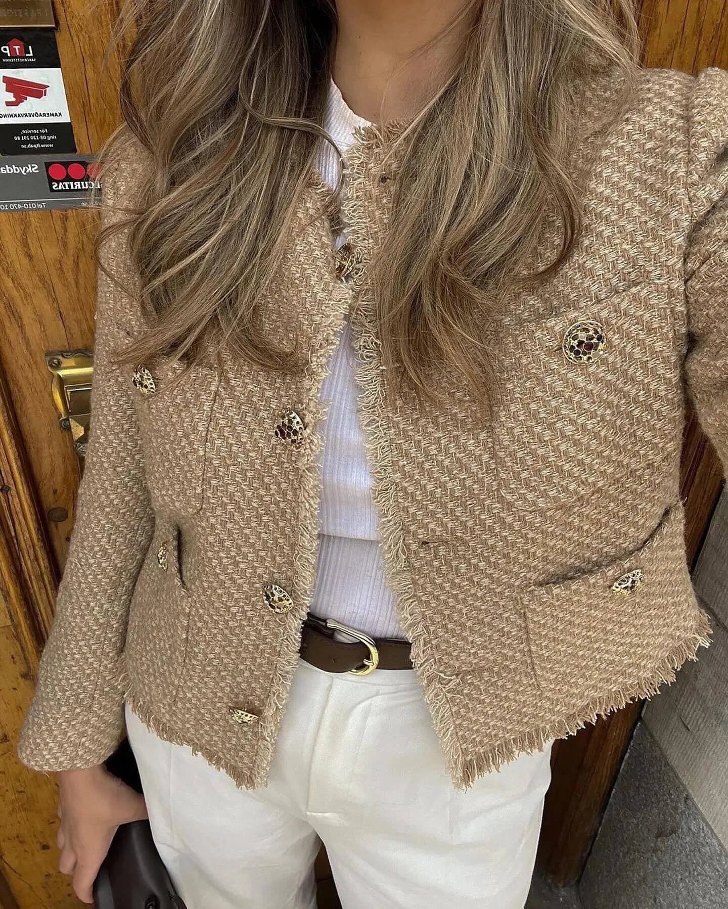 Chaqueta Tweed Vintage para Mujer