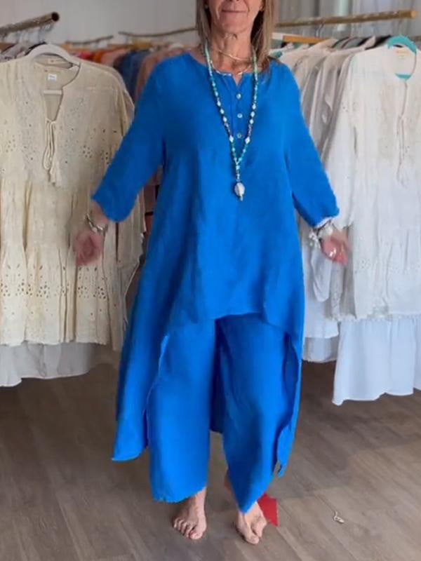 Conjunto de Algodón y Lino S-5XL
