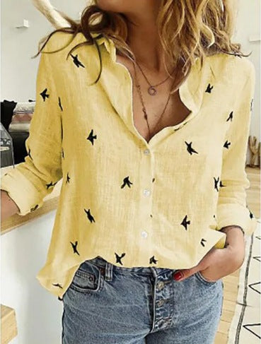 Camisa Vintage de Algodón S-5XL