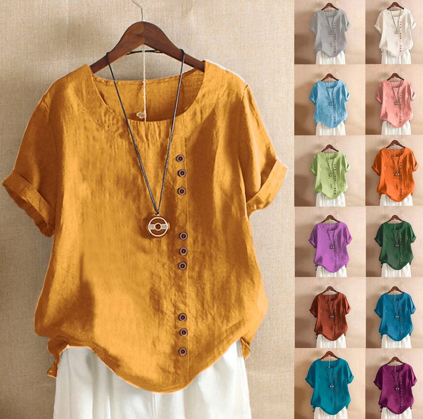 New Bohemian Linen and Cotton Blouse (S - 5XL)