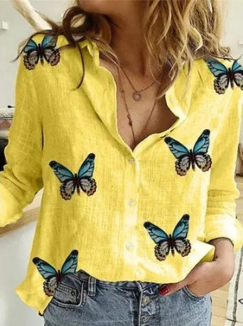 Camisa Vintage de Algodón S-5XL