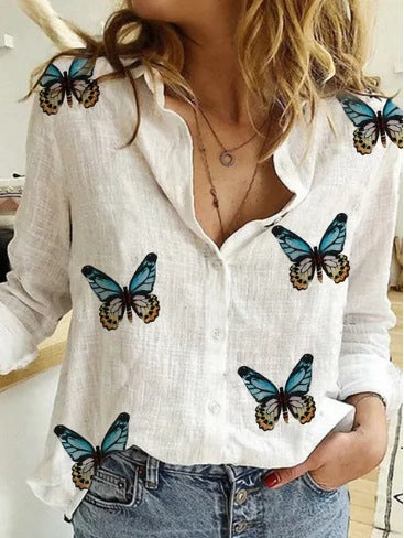 Camisa Vintage de Algodón S-5XL