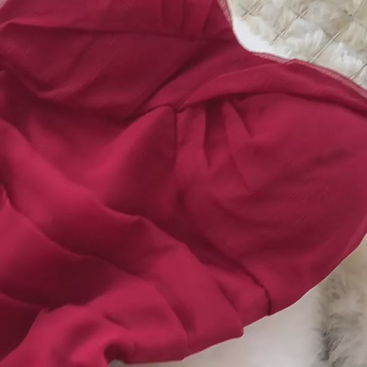 Vestido Largo Rojo con Volantes