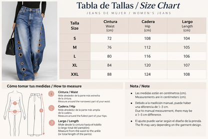 Jeans de Pierna Ancha y Cintura Alta
