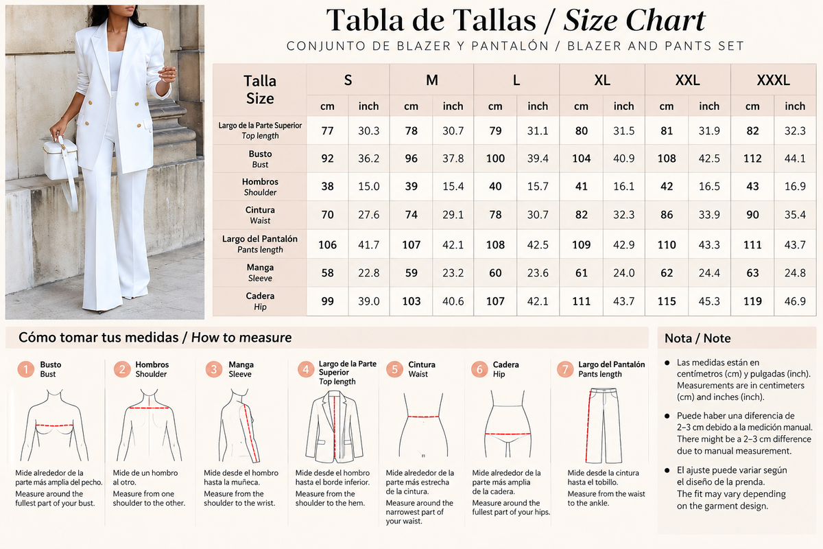Conjunto de Blazer Cruzado y Pantalón de Pierna Ancha