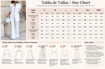 Conjunto de Blazer Cruzado y Pantalón de Pierna Ancha
