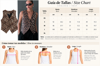 Chaleco Corto con Estampado de Leopardo