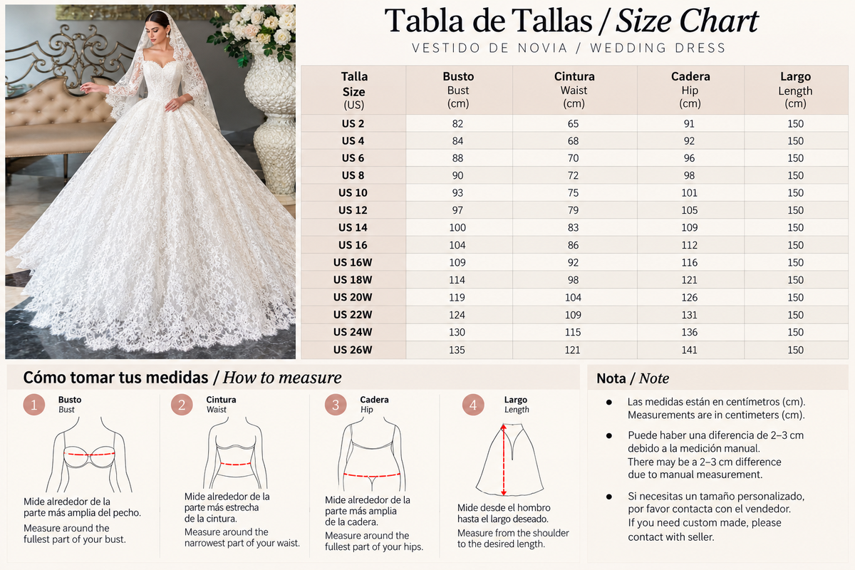 Vestido de Novia de Encaje Estilo Princesa