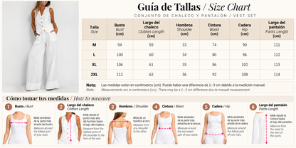 Conjunto de Chaleco y Pantalón de Pierna Ancha