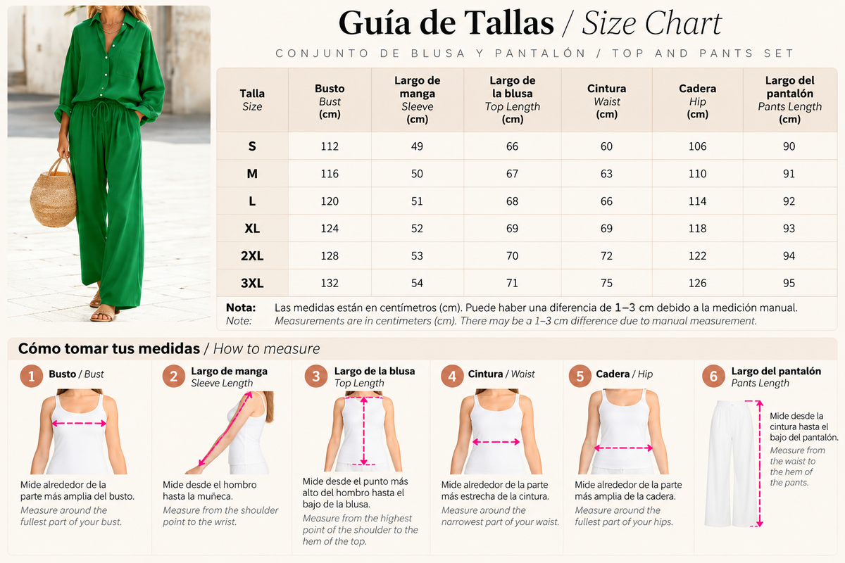 Conjunto de Camisa y Pantalón Largo con Cintura Ajustable