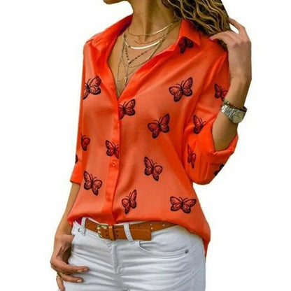 Printed Long Sleeve Blouse