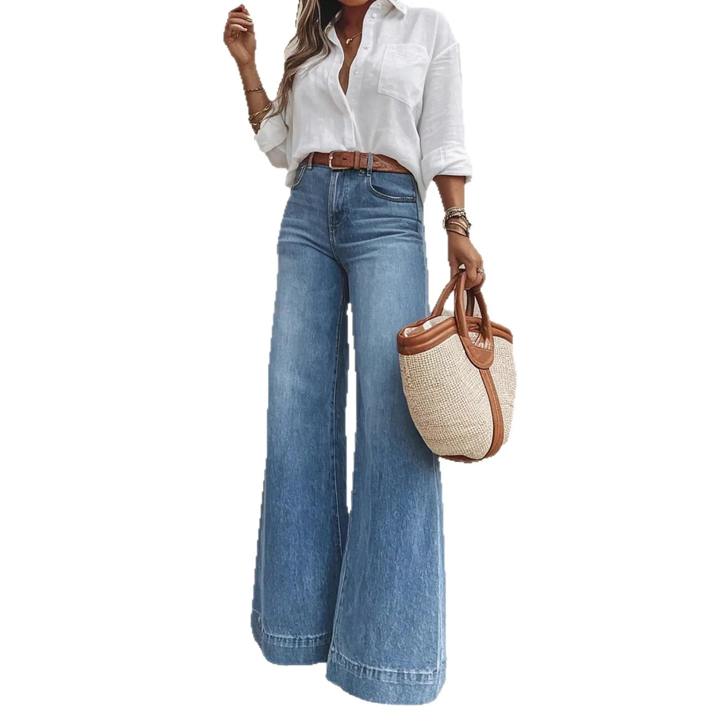 Jeans de Pierna Ancha para Mujer