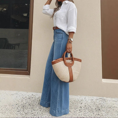 Jeans de Pierna Ancha para Mujer