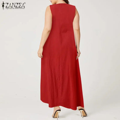 Vestido Maxi Kaftan con Costuras de Color Plus Size