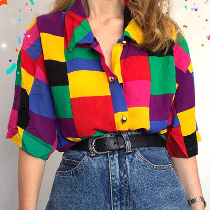 Colorful Geometric Print Shirt