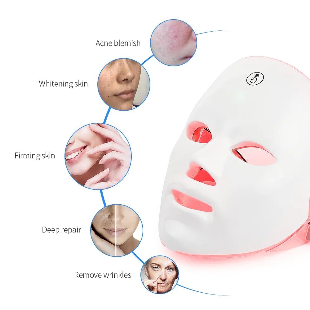 Máscara LED Facial para Rutina de Belleza