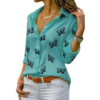 Printed Long Sleeve Blouse