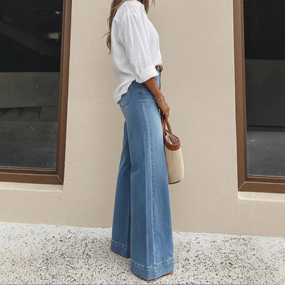Jeans de Pierna Ancha para Mujer