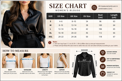 Blusa Elegante Satinada de Manga Larga con Botones para Mujer