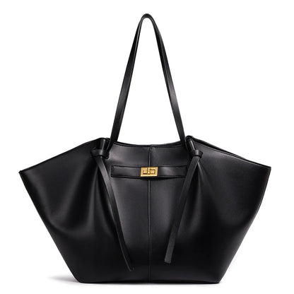 Bolso Tote Grande de Hombro con Cierre Metálico