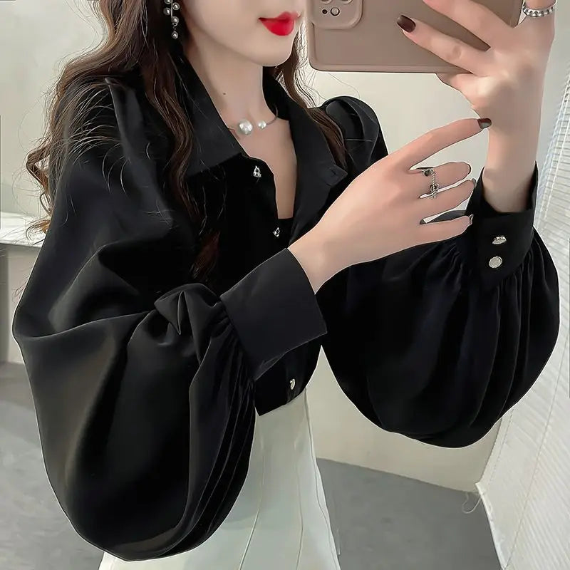 Blusa Elegante Mangas Farol