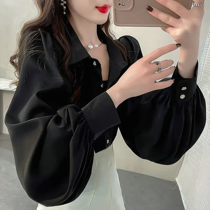 Blusa Elegante Mangas Farol