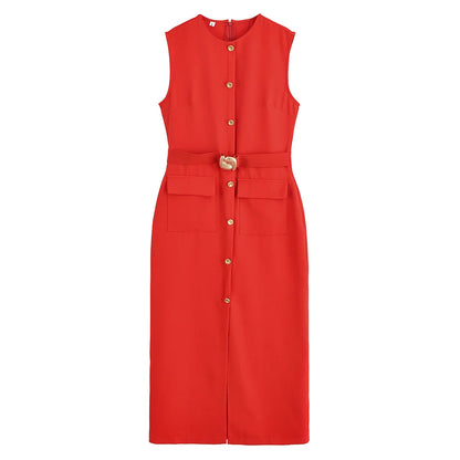Vestido Vintage con Cinturón XS-L