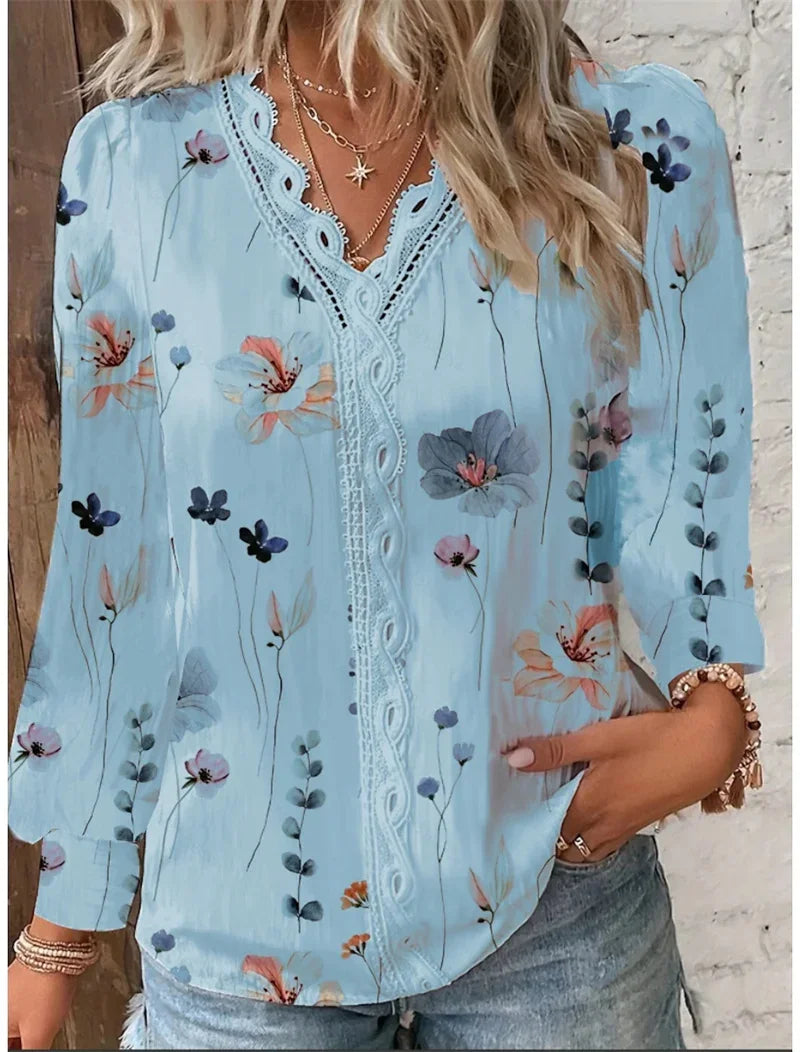 Blusa Casual de Flores Elegante