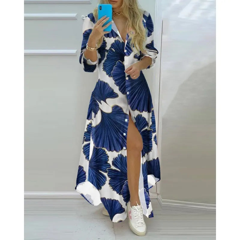 Long Boho Dress with Summer Print