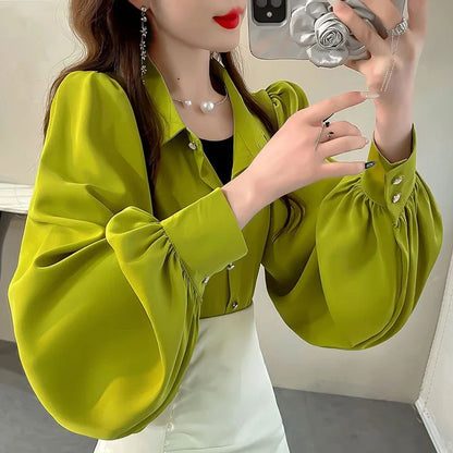 Blusa Elegante Mangas Farol