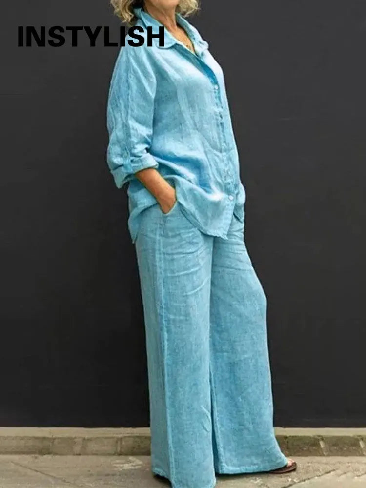 Conjunto de Lino Vintage S-5XL