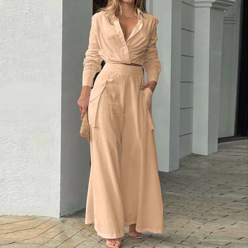 Conjunto Crop y Pantalón Palazzo S-XXL
