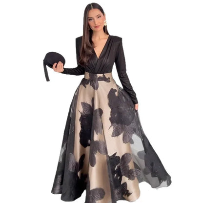 Conjunto de Blusa y Falda Larga con Estampado Floral