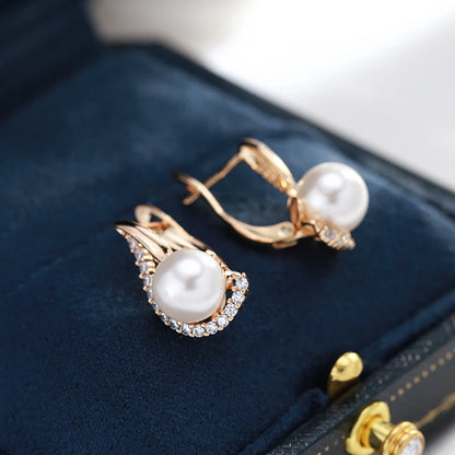 Kinel Luxury Earrings with 585 Rose Gold Plating