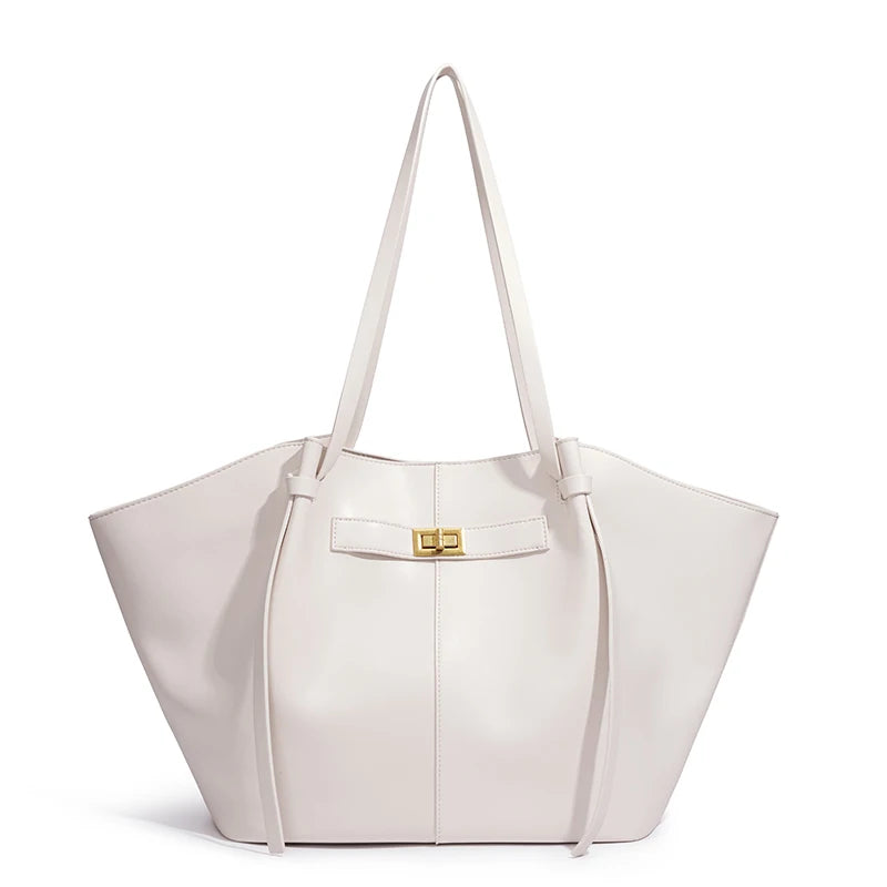Bolso Tote Grande de Hombro con Cierre Metálico