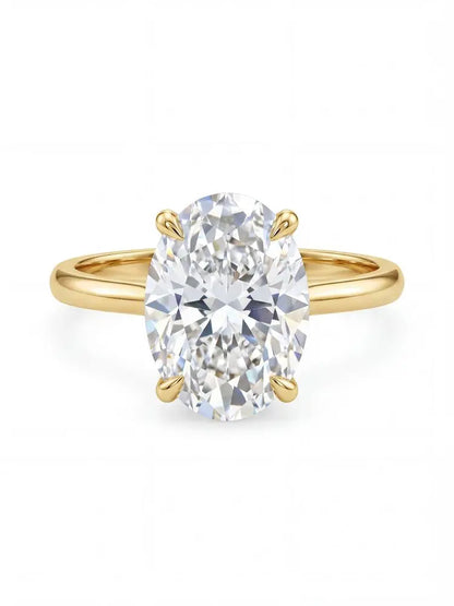 Anillo Solitario de Plata 925 con Circonita Ovalada