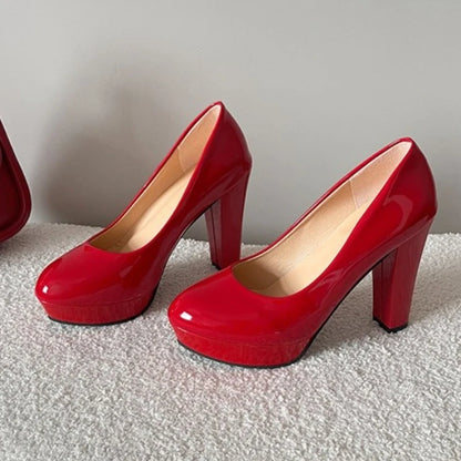 Zapatos de Tacón Alto con Punta Redonda