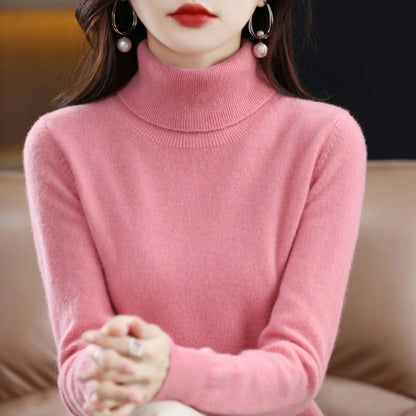 Suéter de Lana Merino 100% – Cuello Alto Elegante