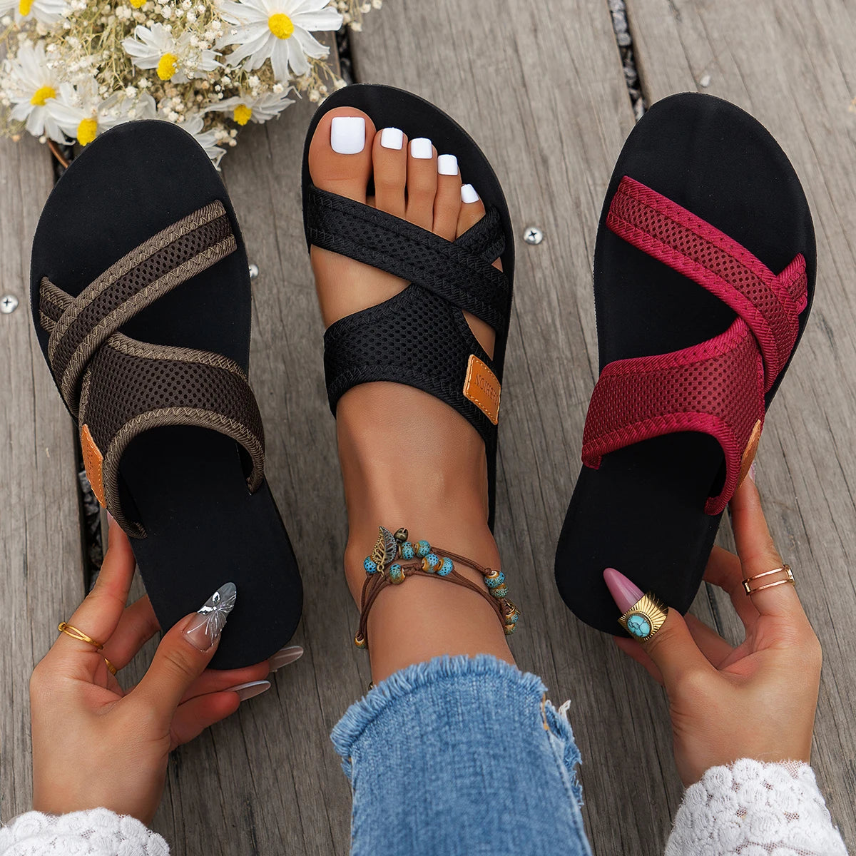 Sandalias Planas Deportivas para Mujer – Diseño Ligero y Versátil