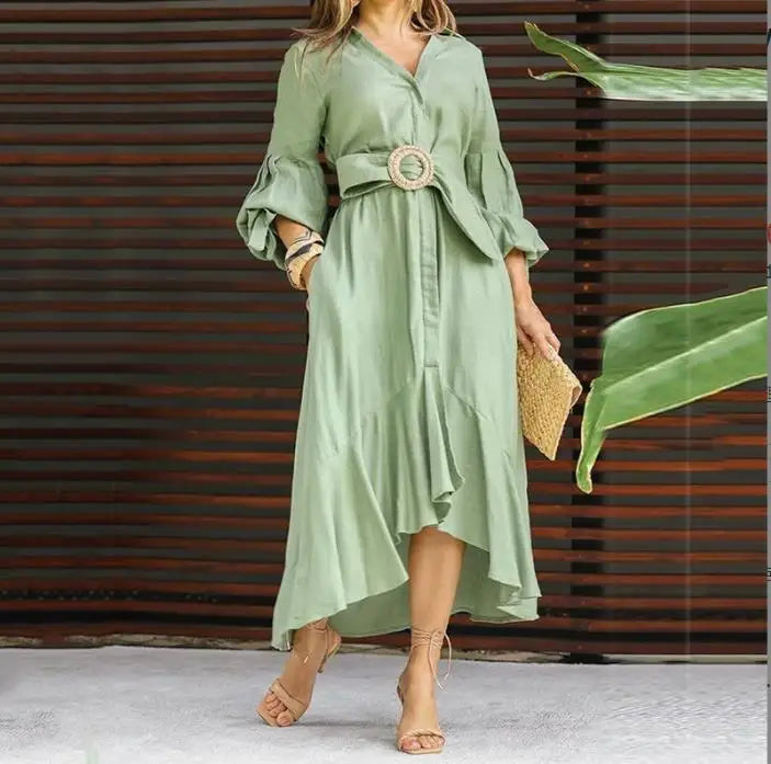 Vestido Asimétrico de Primavera S-XL