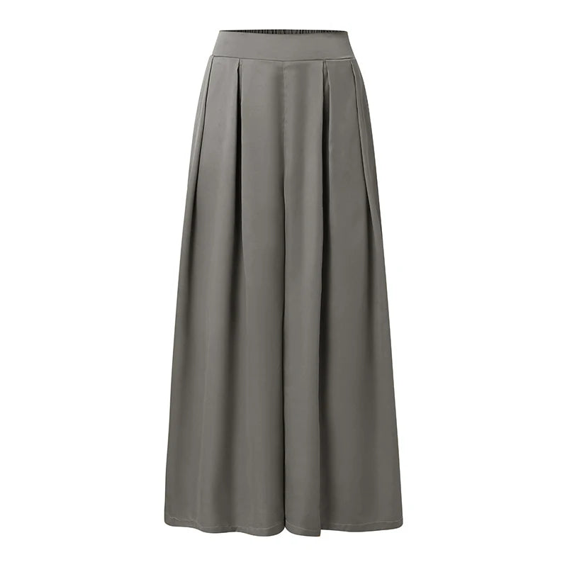 Pantalón Palazzo Satinado – Cintura Alta Elegante