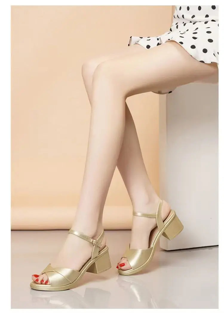 Sandalias con Tacón Medio 35-43