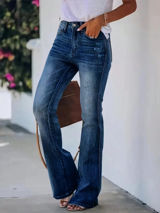 Jeans Acampanados de Tiro Alto