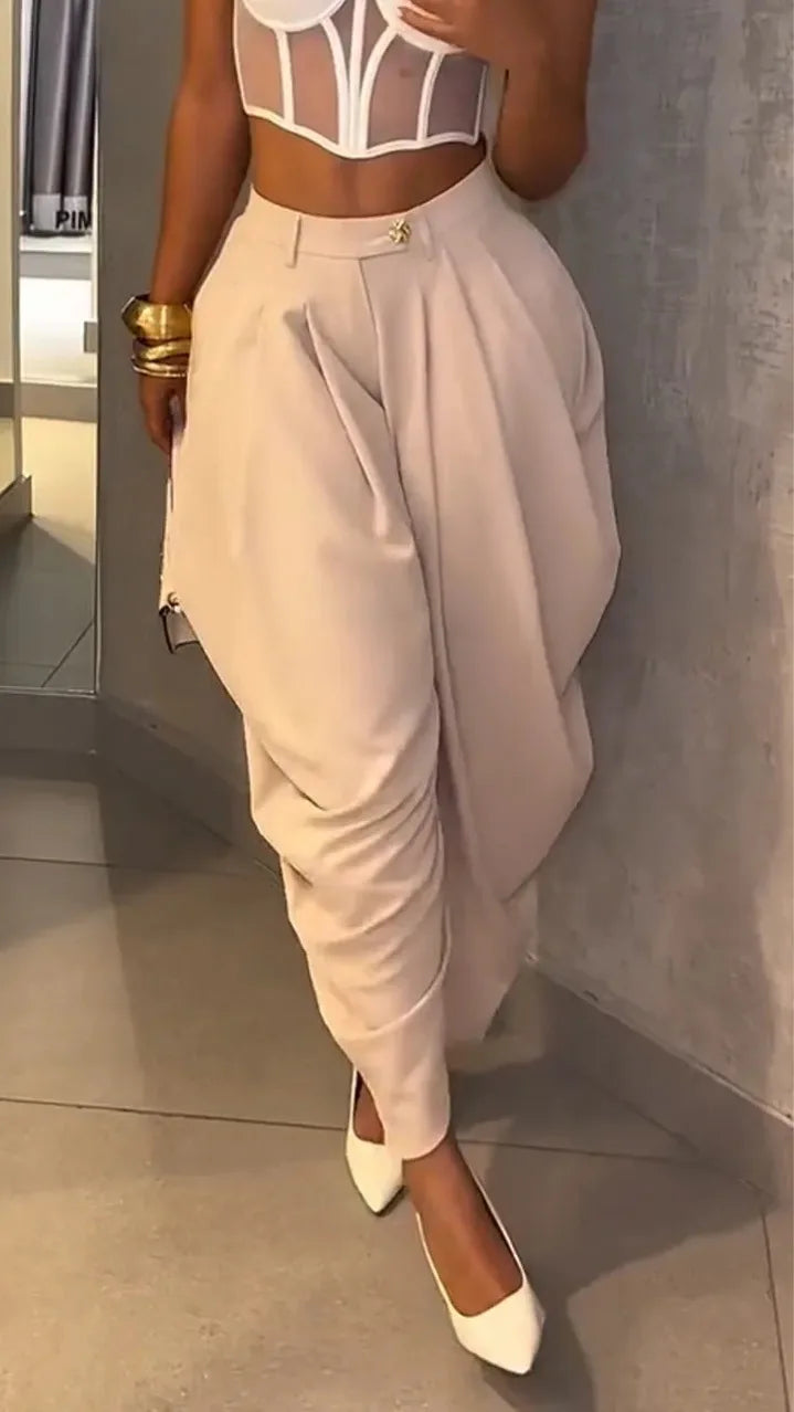 Pantalón de Cintura Alta – Corte Moderno y Caída Fluida
