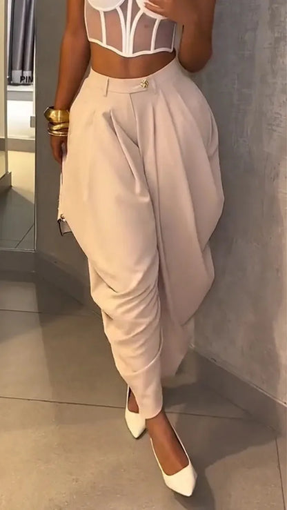Pantalón de Cintura Alta – Corte Moderno y Caída Fluida